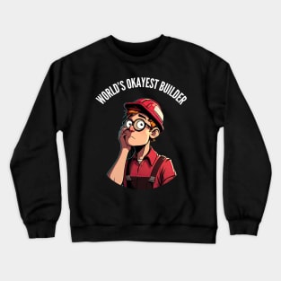 World's Okayest Builder v2 (round) Crewneck Sweatshirt